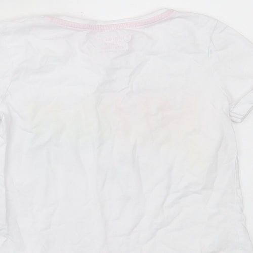 Primark Girls White Cotton Basic T-Shirt Size 7-8 Years Crew Neck Pullover - Miami Beach