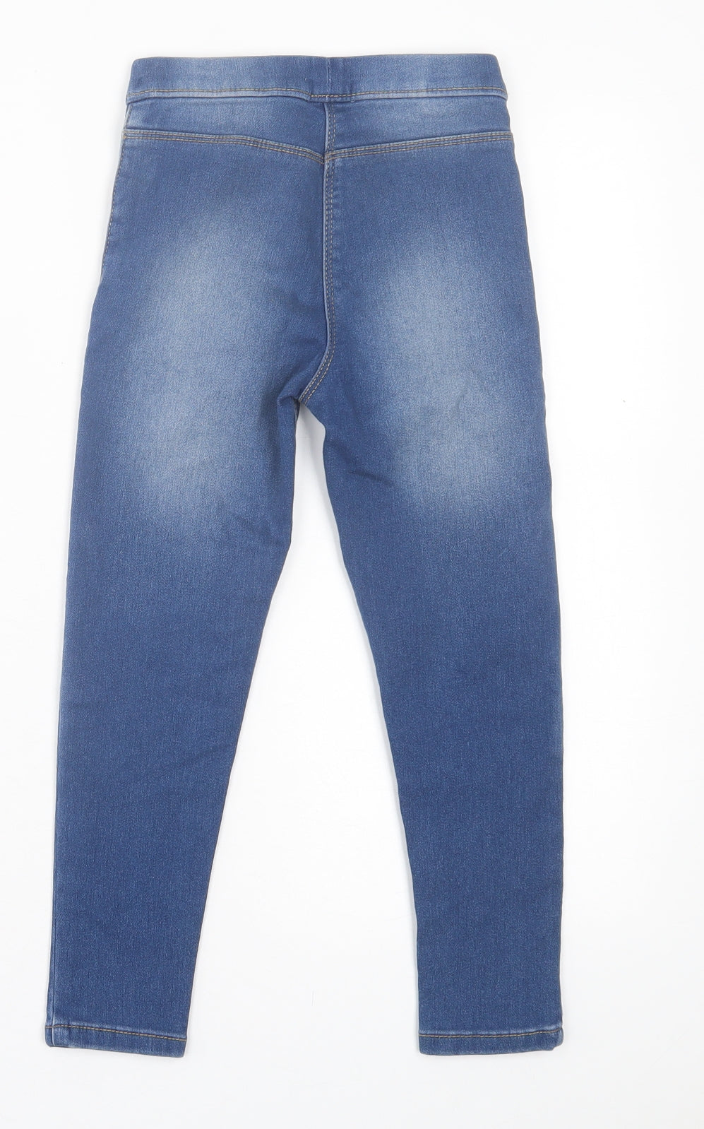 George Girls Blue Cotton Jegging Trousers Size 6-7 Years Regular Pullover
