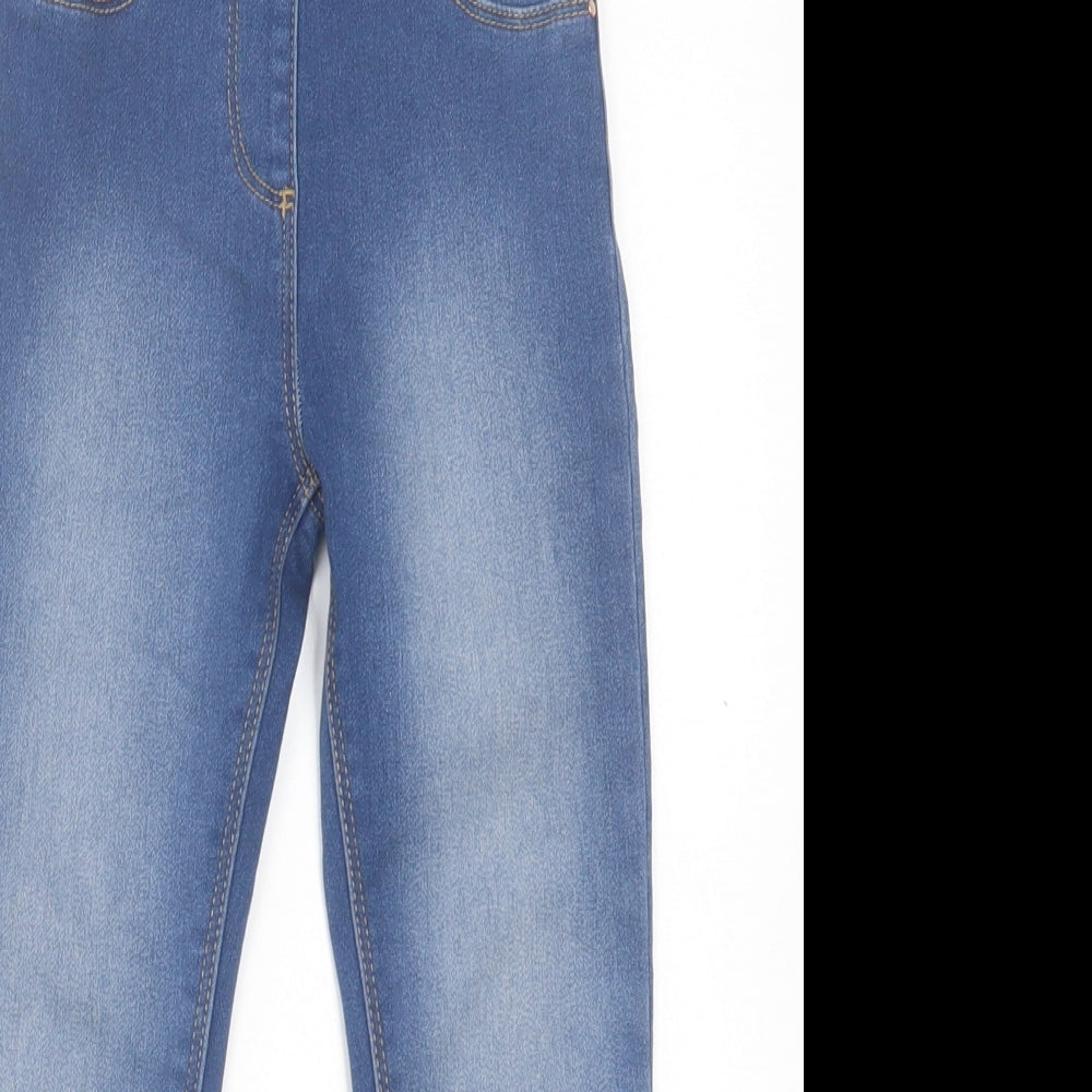 George Girls Blue Cotton Jegging Trousers Size 6-7 Years Regular Pullover