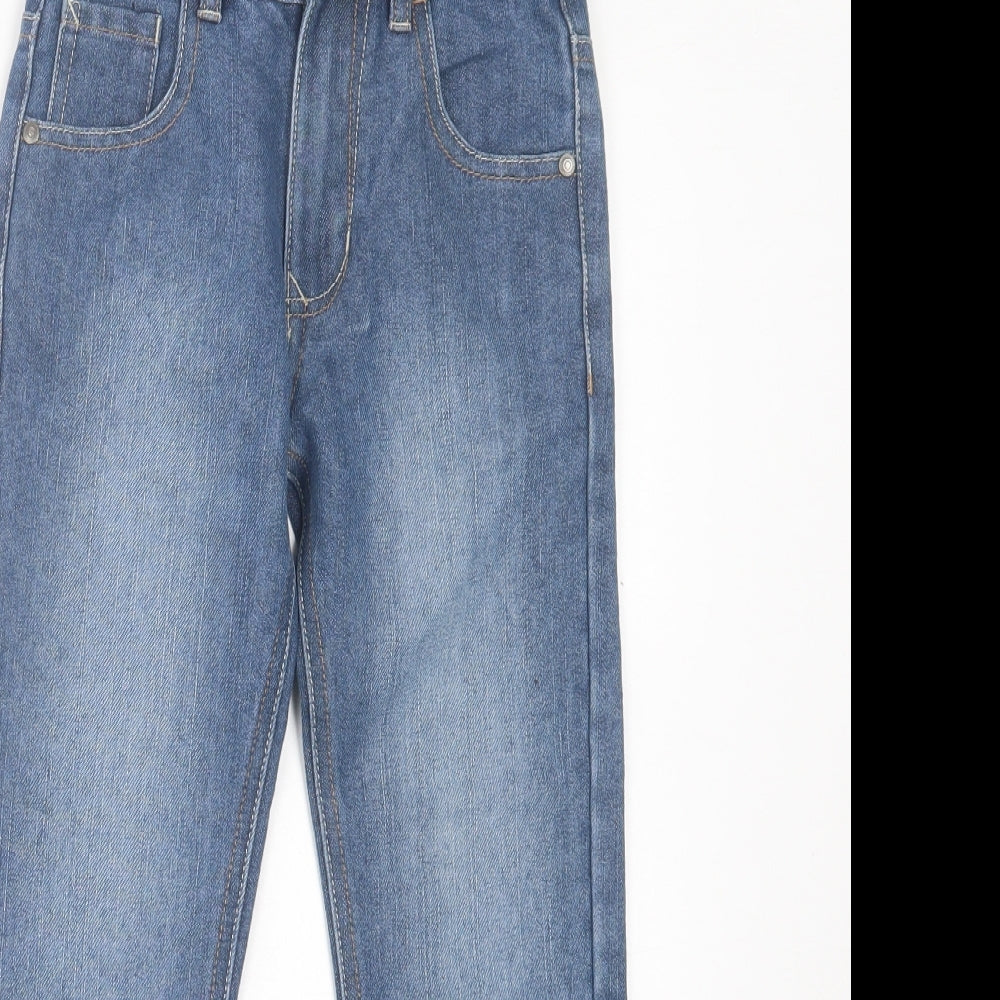 George Boys Blue Cotton Straight Jeans Size 6-7 Years Regular Button
