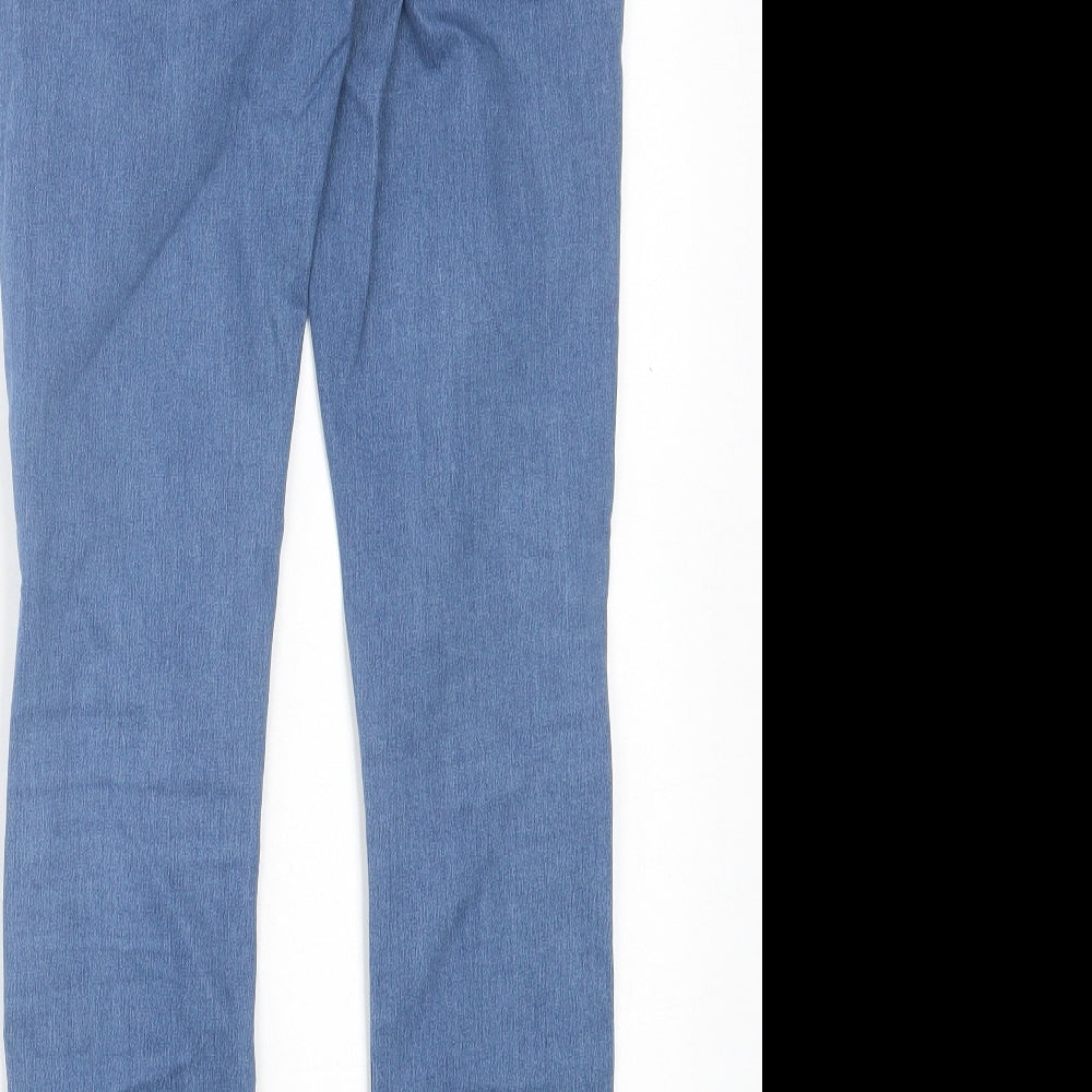 Topshop Womens Blue Cotton Skinny Jeans Size 30 in L32 in Regular Button - Ripped Detail