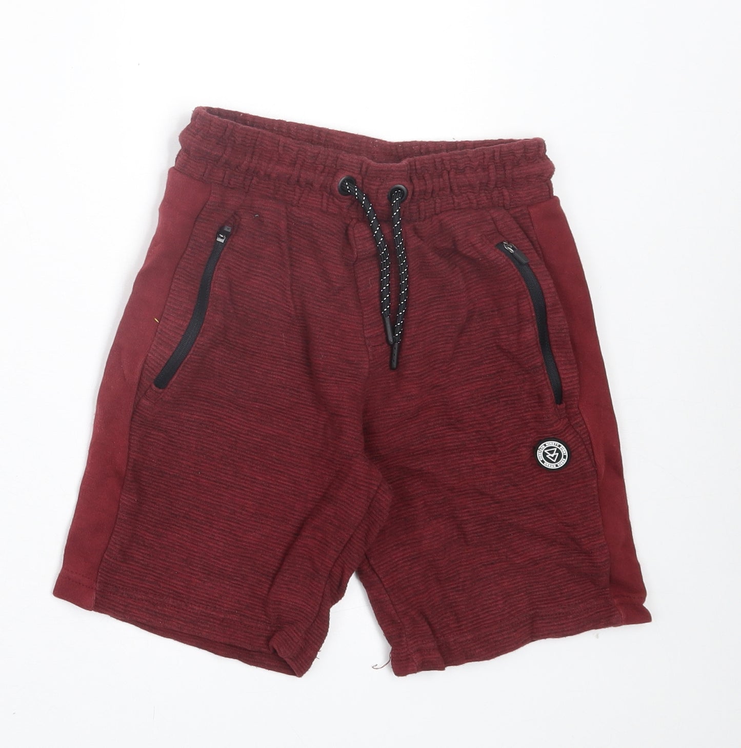 George Boys Red Cotton Sweat Shorts Size 8-9 Years Regular Tie