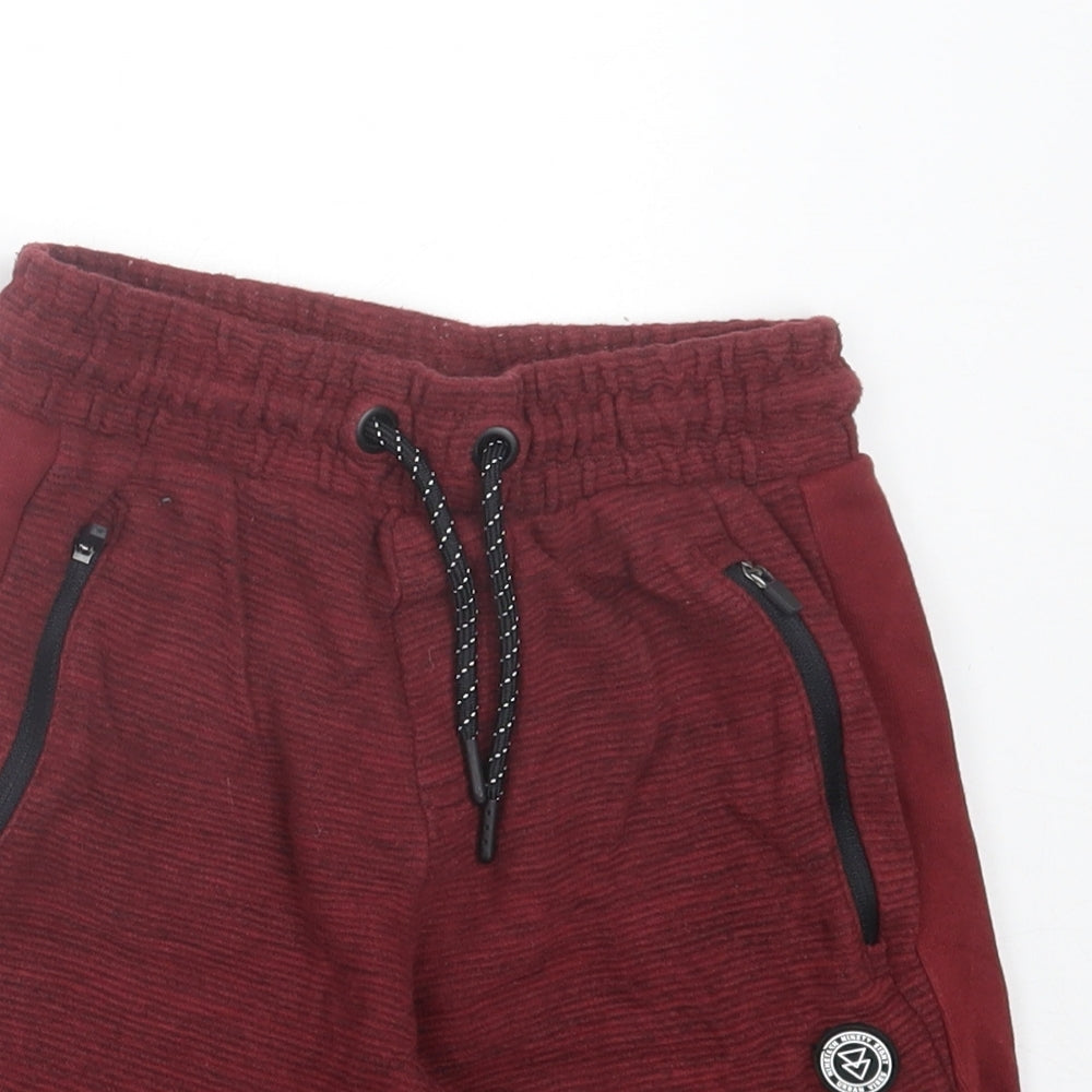 George Boys Red Cotton Sweat Shorts Size 8-9 Years Regular Tie