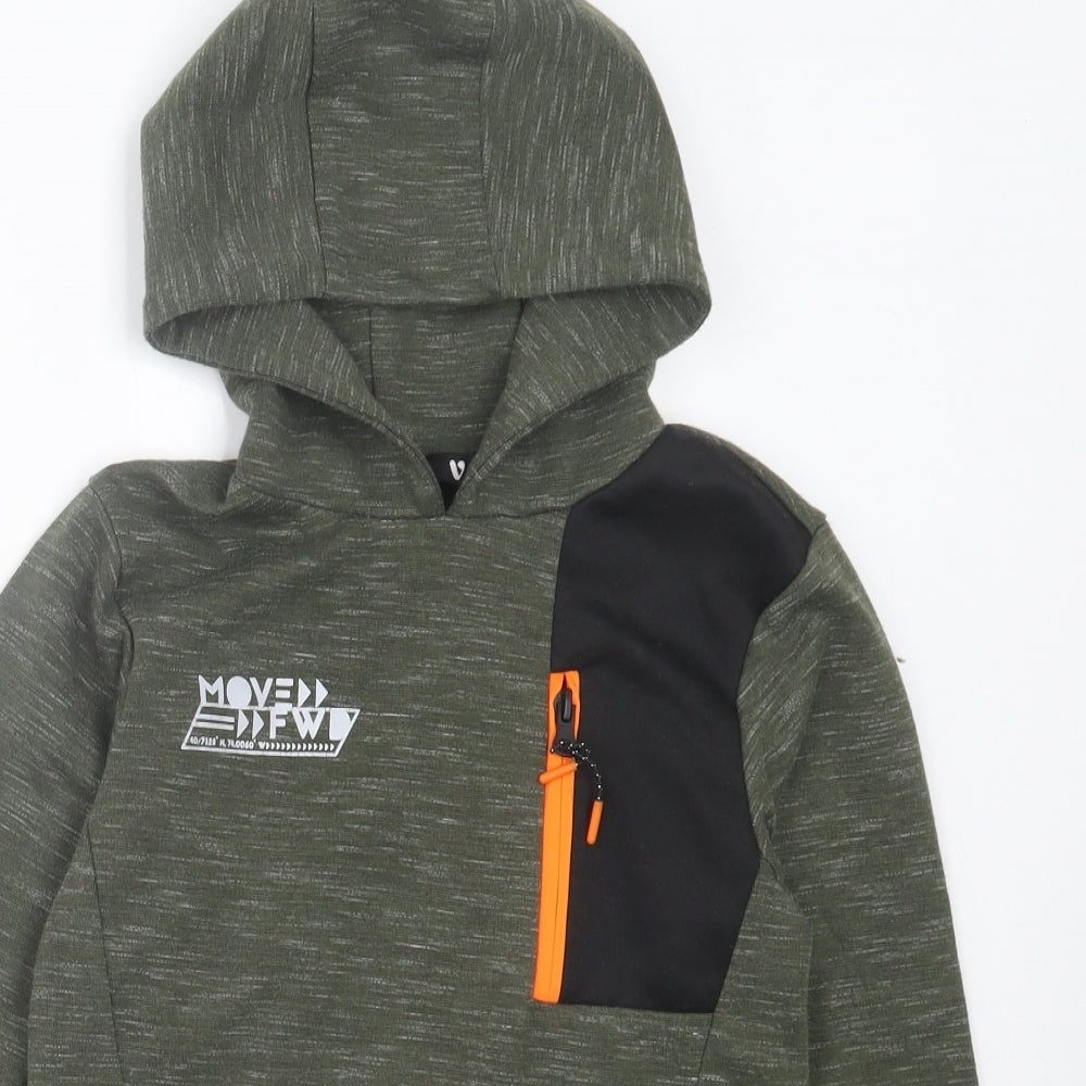 Very Boys Green Cotton Pullover Hoodie Size 9 Years Pullover