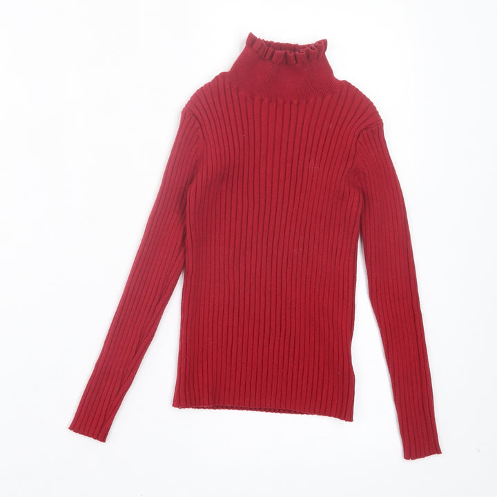 Dunnes Stores Girls Red Polyester Basic Casual Size 8 Years High Neck Pullover