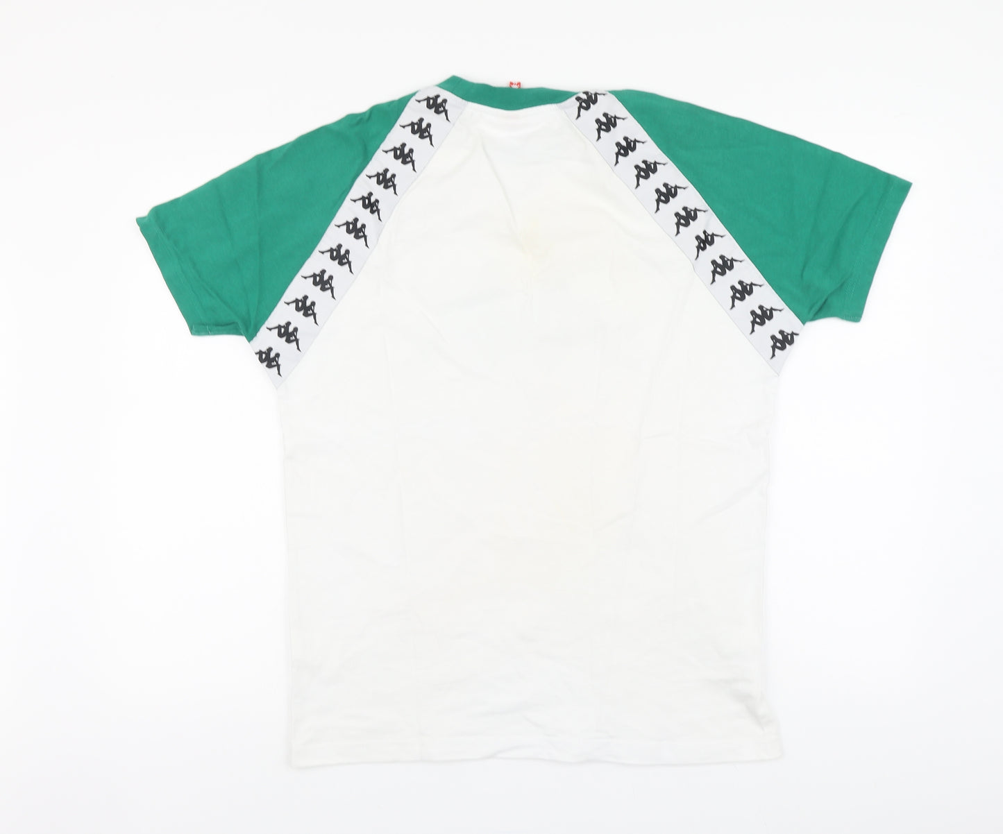 Kappa Mens White Cotton T-Shirt Size M Round Neck
