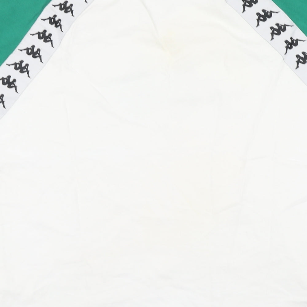 Kappa Mens White Cotton T-Shirt Size M Round Neck