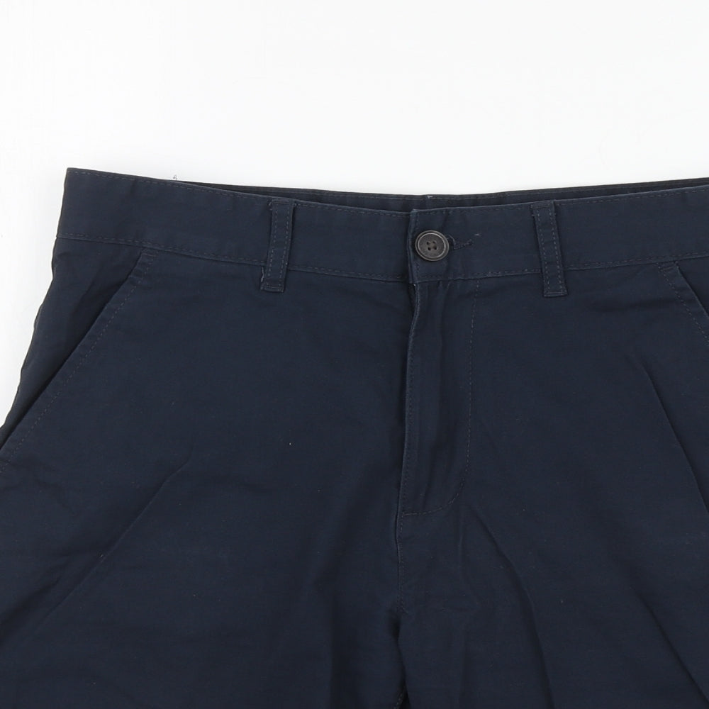 Easy Mens Blue Cotton Chino Shorts Size 30 in L7 in Regular Button