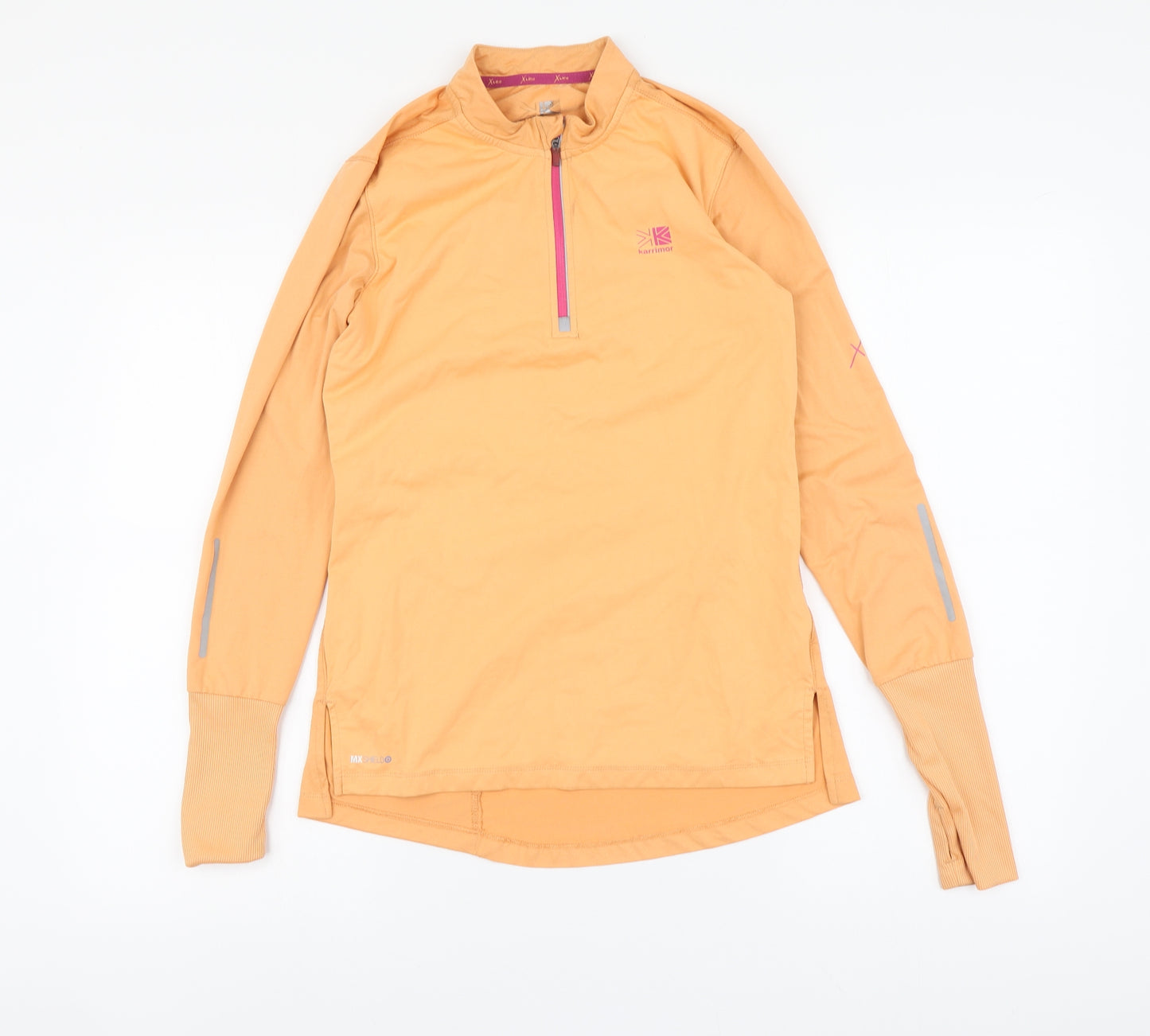 Karimor Womens Orange Polyester Basic T-Shirt Size 10 High Neck Pullover