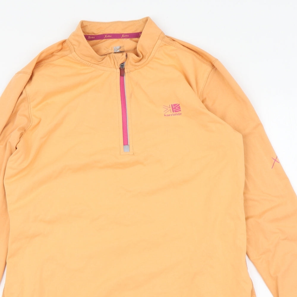 Karimor Womens Orange Polyester Basic T-Shirt Size 10 High Neck Pullover