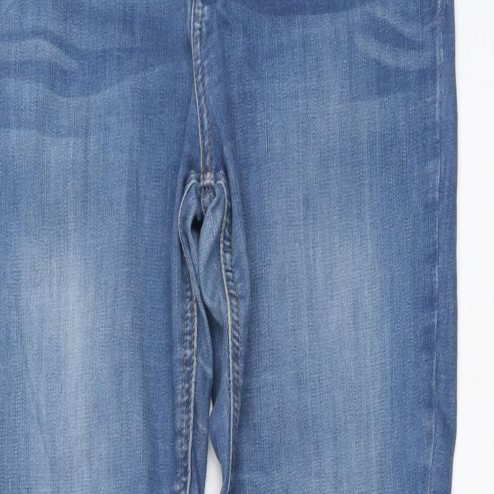 River Island Womens Blue Cotton Skinny Jeans Size 12 L29 in Regular Button