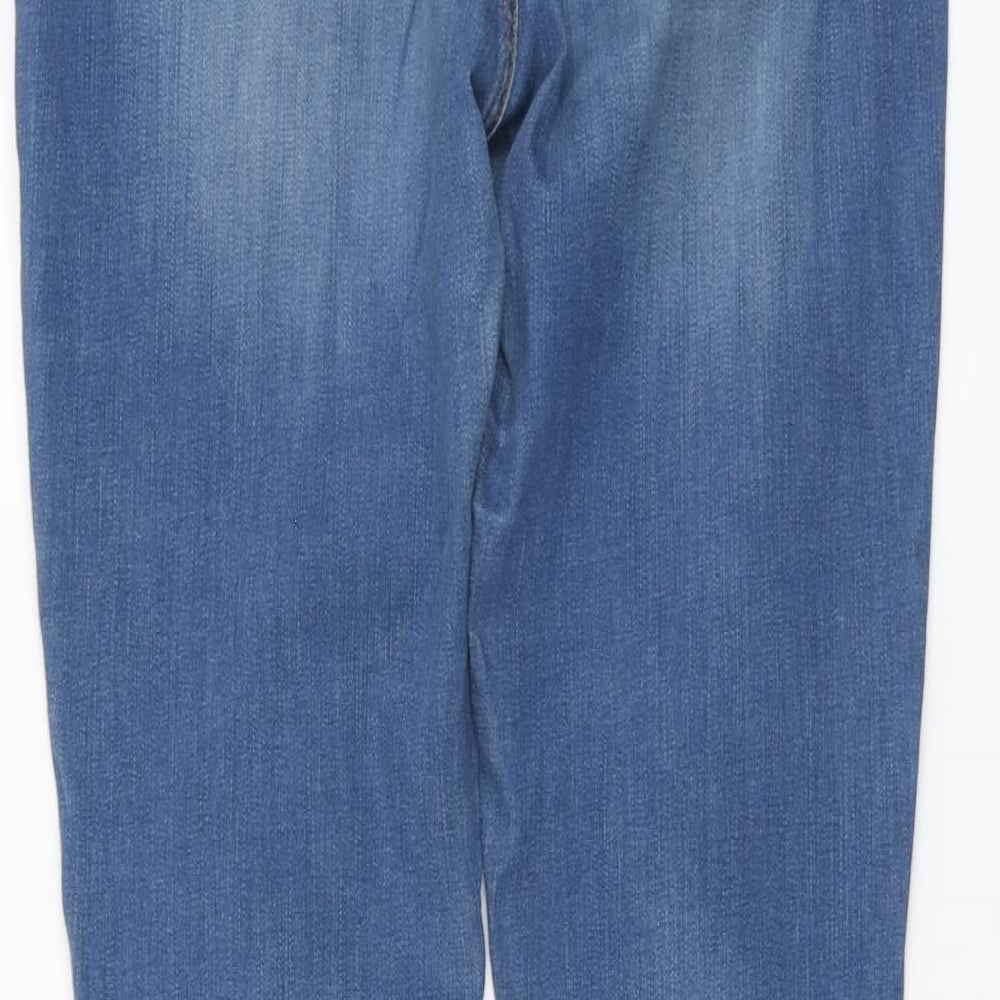 River Island Womens Blue Cotton Skinny Jeans Size 12 L29 in Regular Button