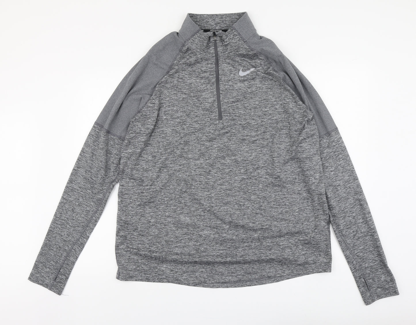 Nike Mens Grey Polyester Basic T-Shirt Size XL High Neck Pullover