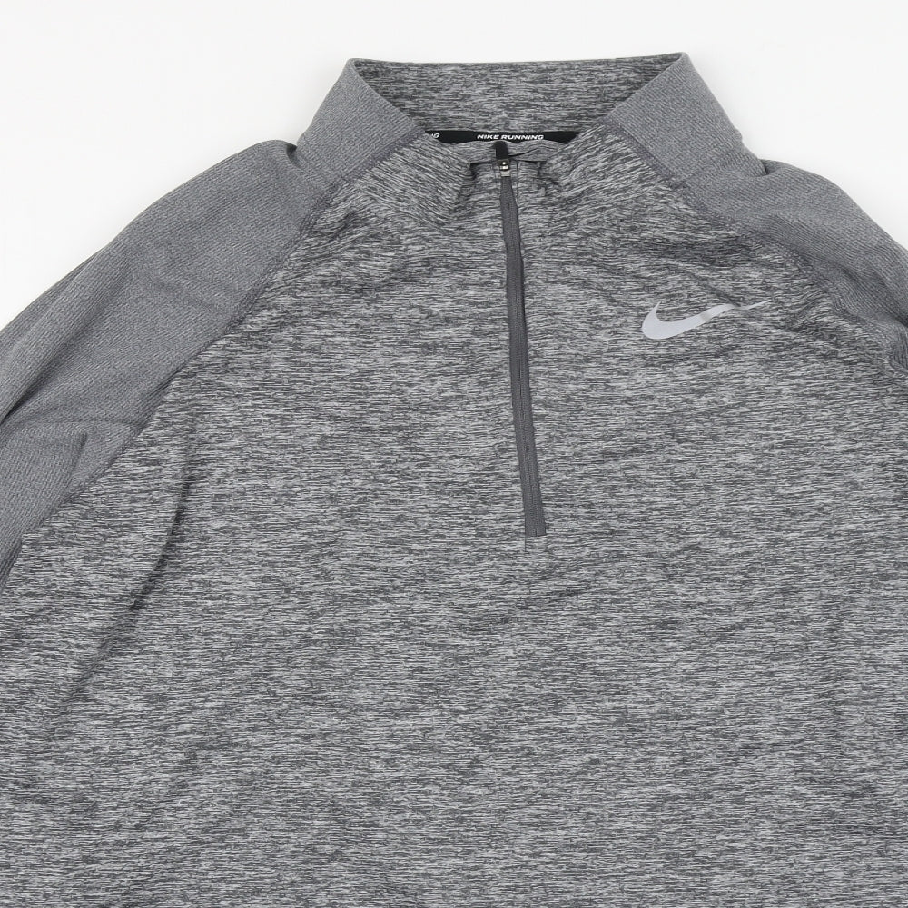 Nike Mens Grey Polyester Basic T-Shirt Size XL High Neck Pullover