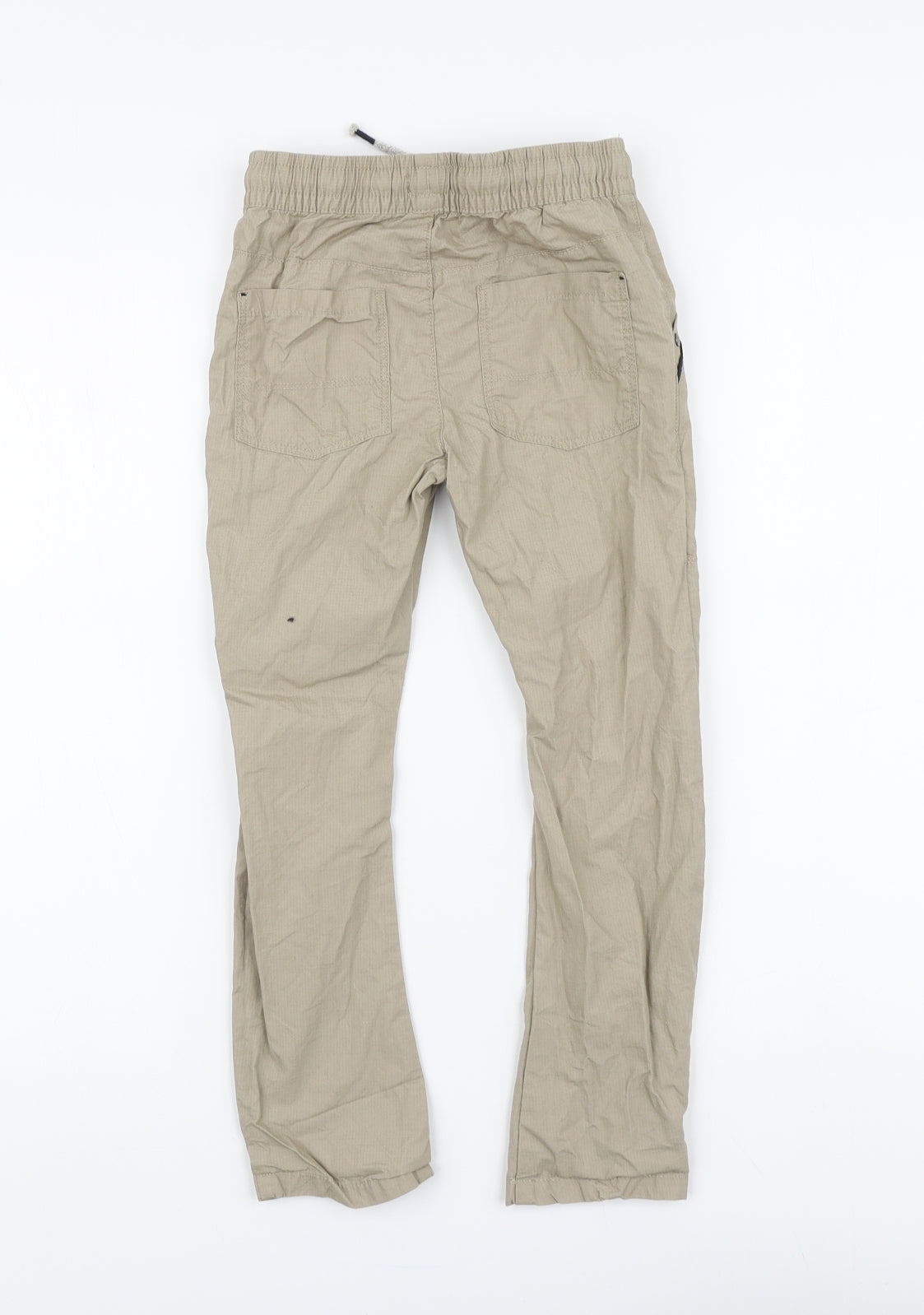 F&F Boys Beige Cotton Jegging Trousers Size 5-6 Years Regular Drawstring