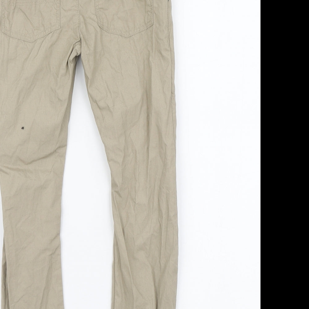 F&F Boys Beige Cotton Jegging Trousers Size 5-6 Years Regular Drawstring