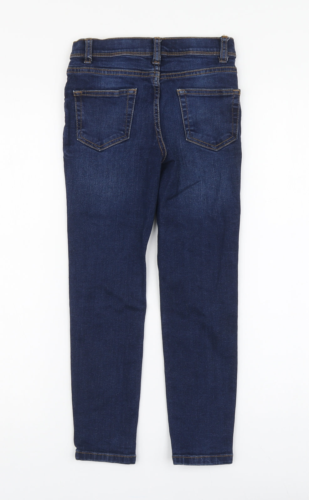 Denim & Co. Boys Blue Cotton Skinny Jeans Size 7-8 Years Regular Zip