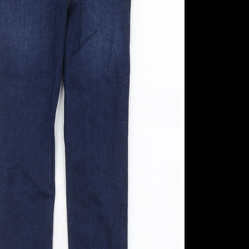 Denim & Co. Boys Blue Cotton Skinny Jeans Size 7-8 Years Regular Zip