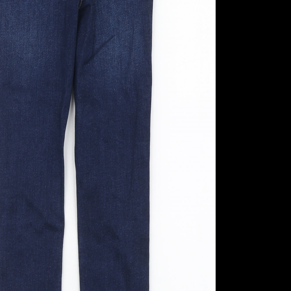 Denim & Co. Boys Blue Cotton Skinny Jeans Size 7-8 Years Regular Zip