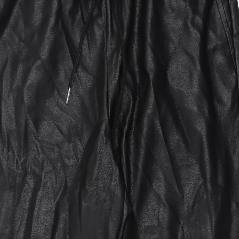 Bagatelle Womens Black Polyurethane Jogger Trousers Size L L27 in Regular Drawstring