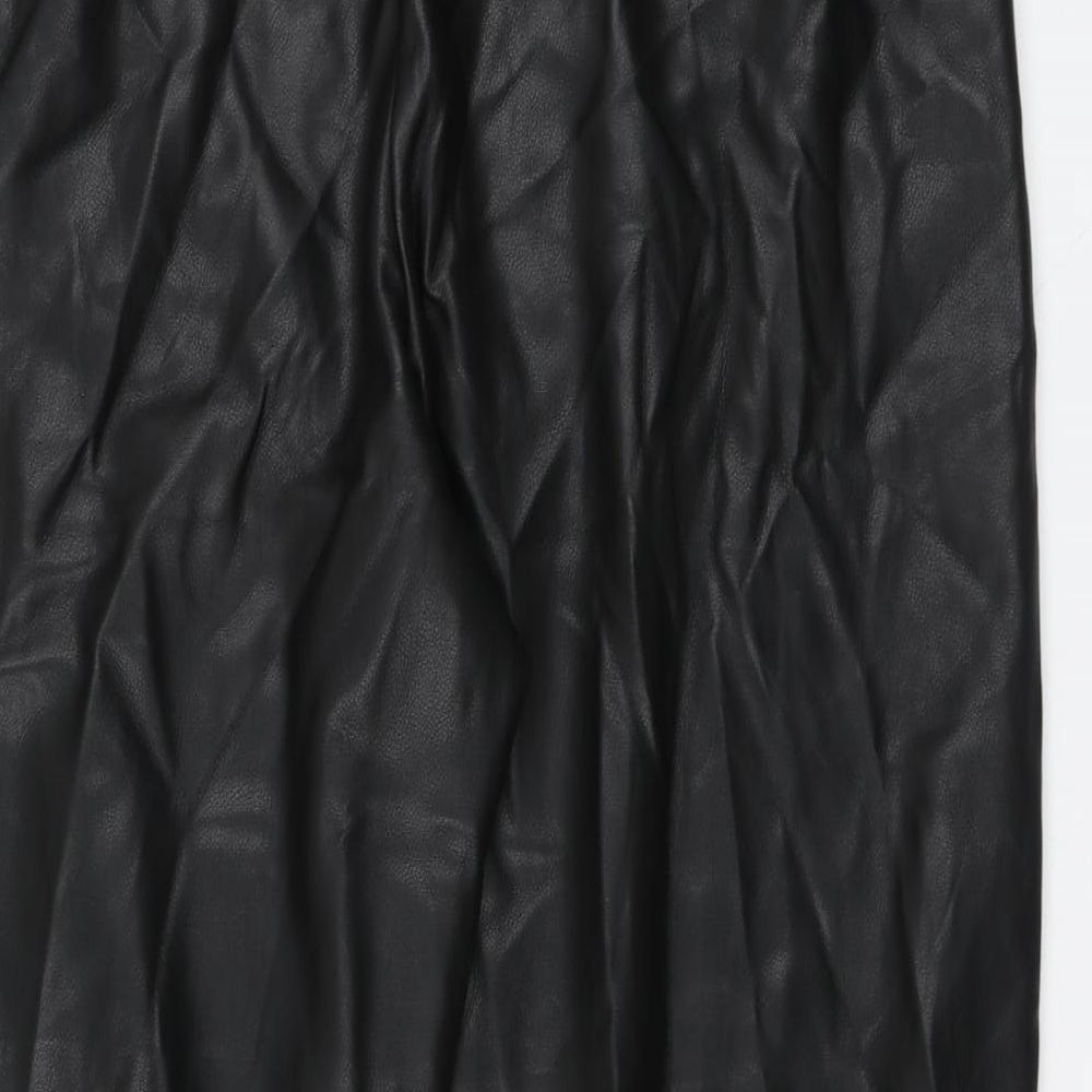 Bagatelle Womens Black Polyurethane Jogger Trousers Size L L27 in Regular Drawstring