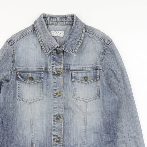 Moto Womens Blue Jacket Size 12 Button