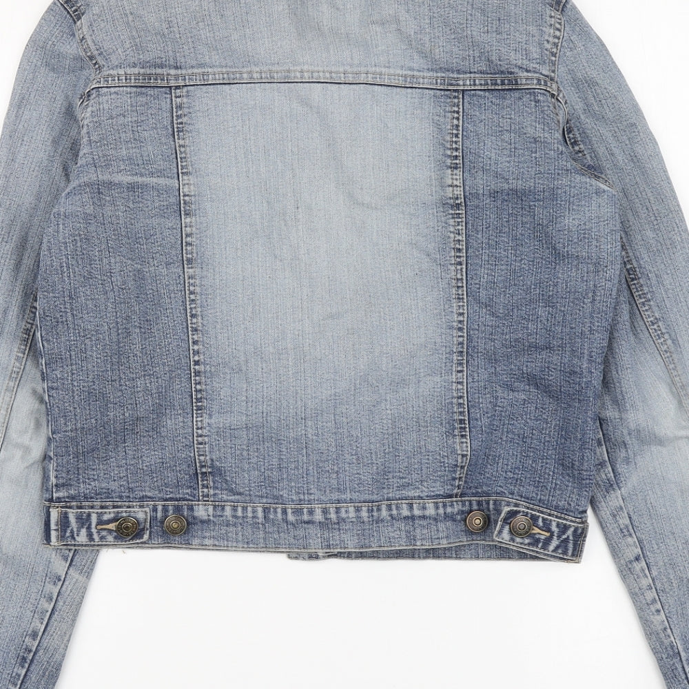 Moto Womens Blue Jacket Size 12 Button