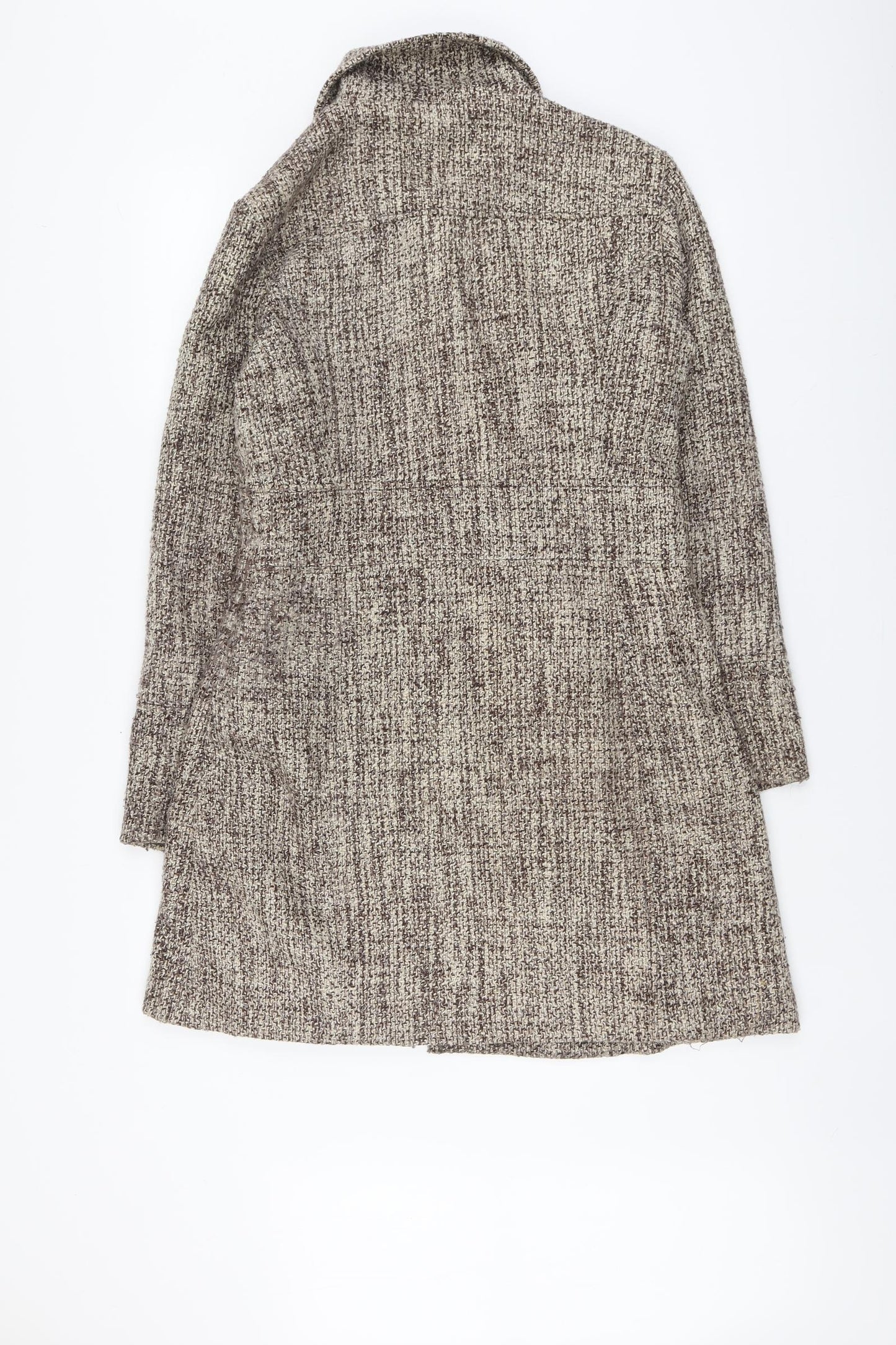 Blu Aqua Womens Brown Pea Coat Coat Size L Button