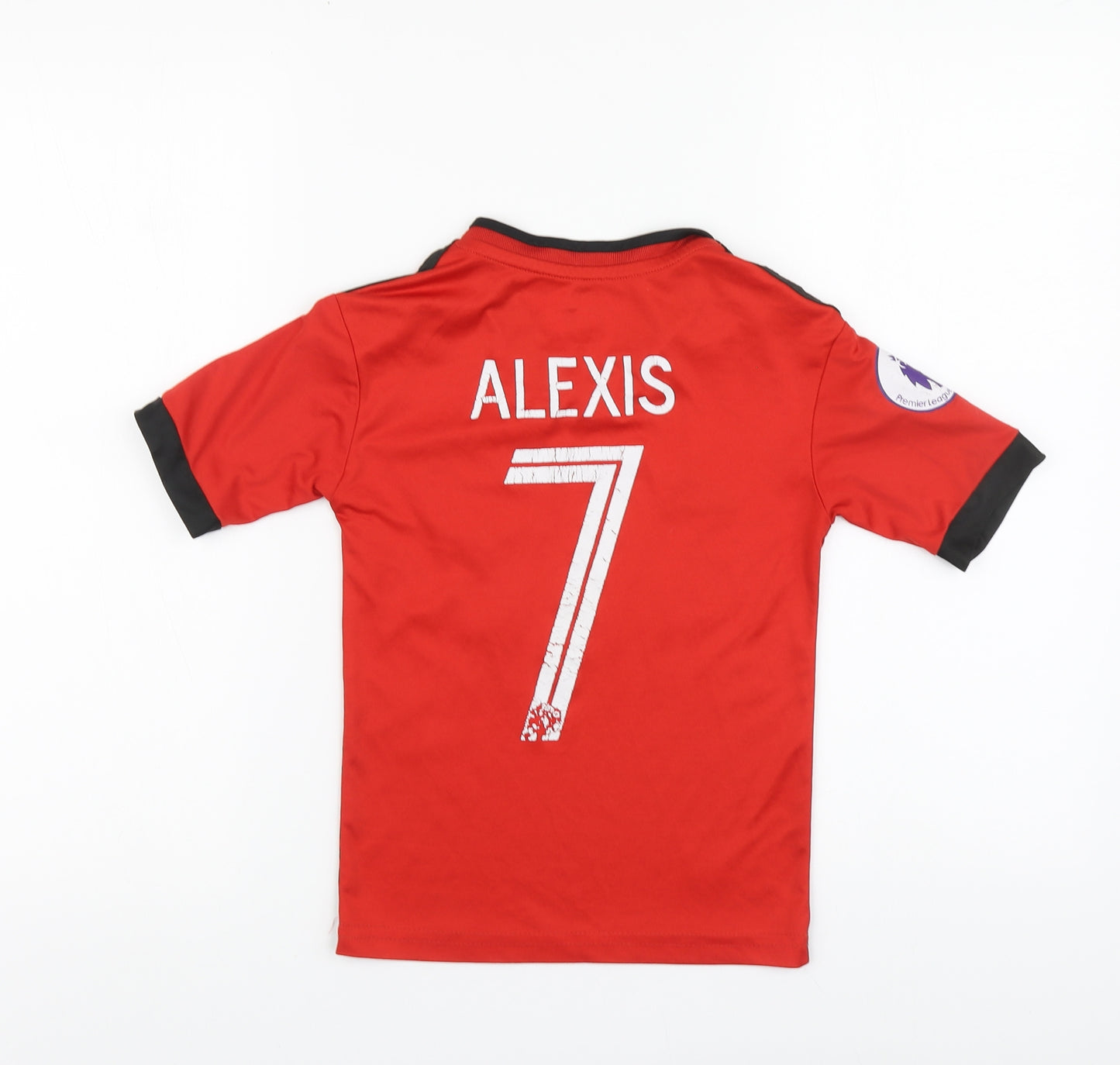 adidas Boys Red Polyester Basic T-Shirt Size 4-5 Years Round Neck Pullover - Manchester United Alexis