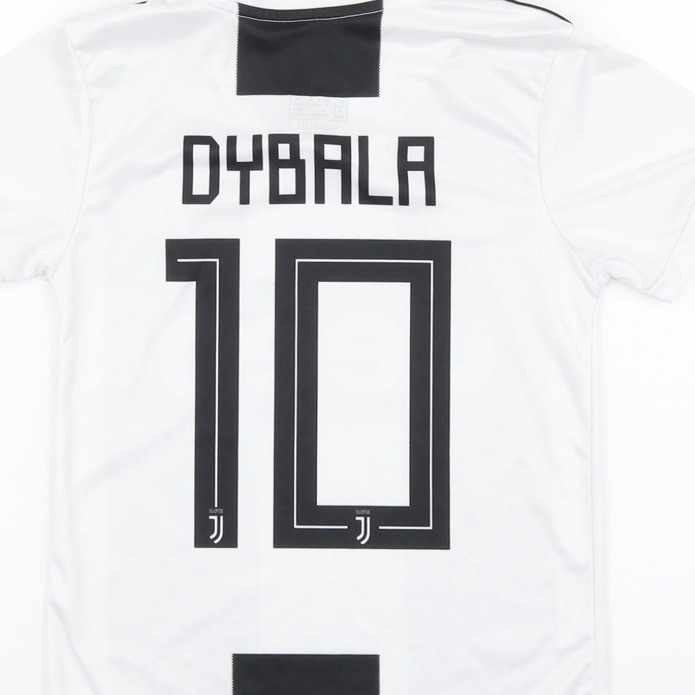 adidas Boys White Polyester Basic T-Shirt Size 4-5 Years Round Neck Pullover - Juventus FC Dybala