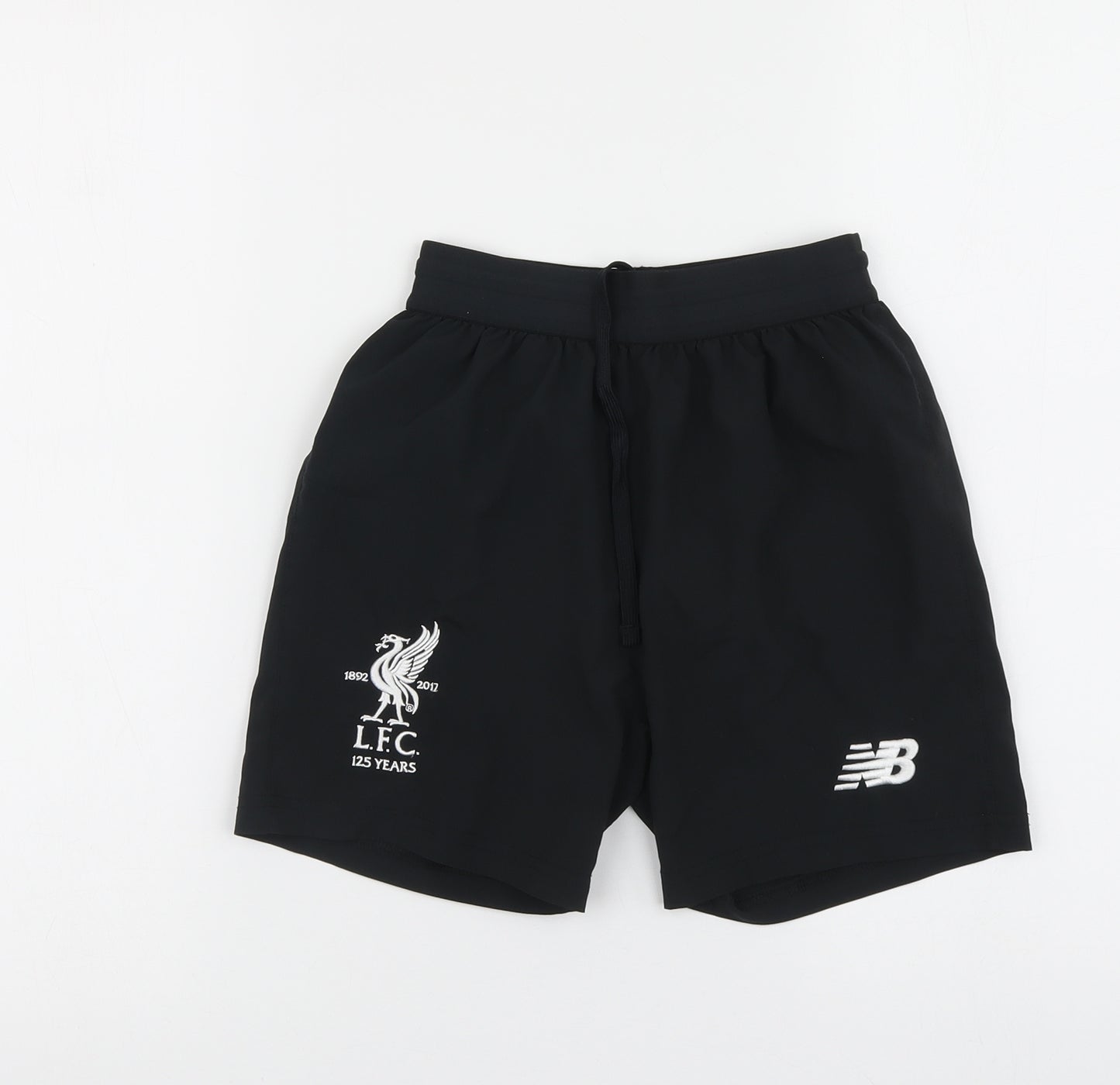 New Balance Boys Black Polyester Bermuda Shorts Size 7 Years Regular - Liverpool FC