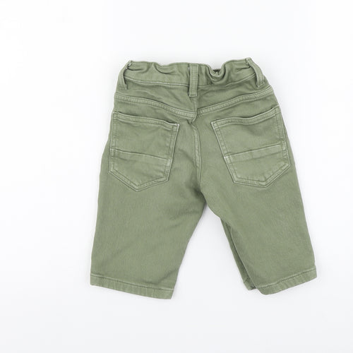 Denim & Co. Boys Green Cotton Bermuda Shorts Size 6-7 Years Regular Zip