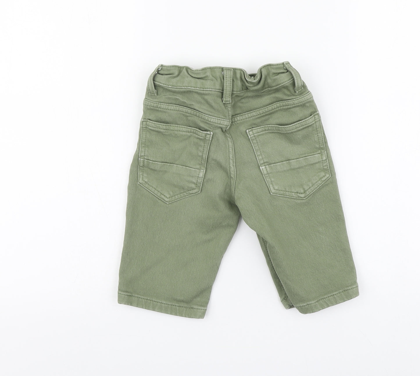 Denim & Co. Boys Green Cotton Bermuda Shorts Size 6-7 Years Regular Zip