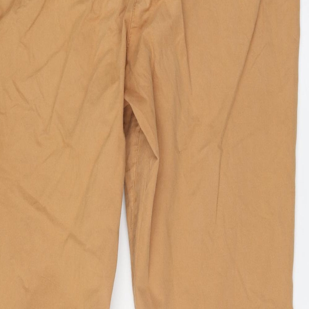 TU Womens Brown Cotton Trousers Size 20 L28 in Regular Button