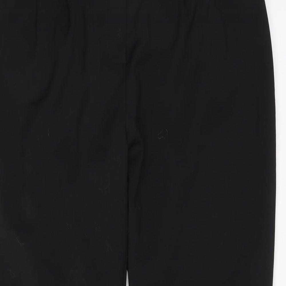Boden Womens Black Wool Chino Trousers Size 12 L27 in Regular Button