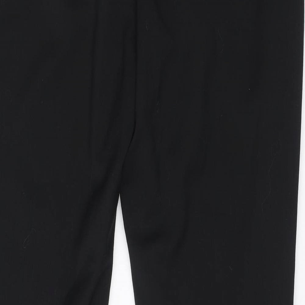 Boden Womens Black Wool Chino Trousers Size 12 L27 in Regular Button