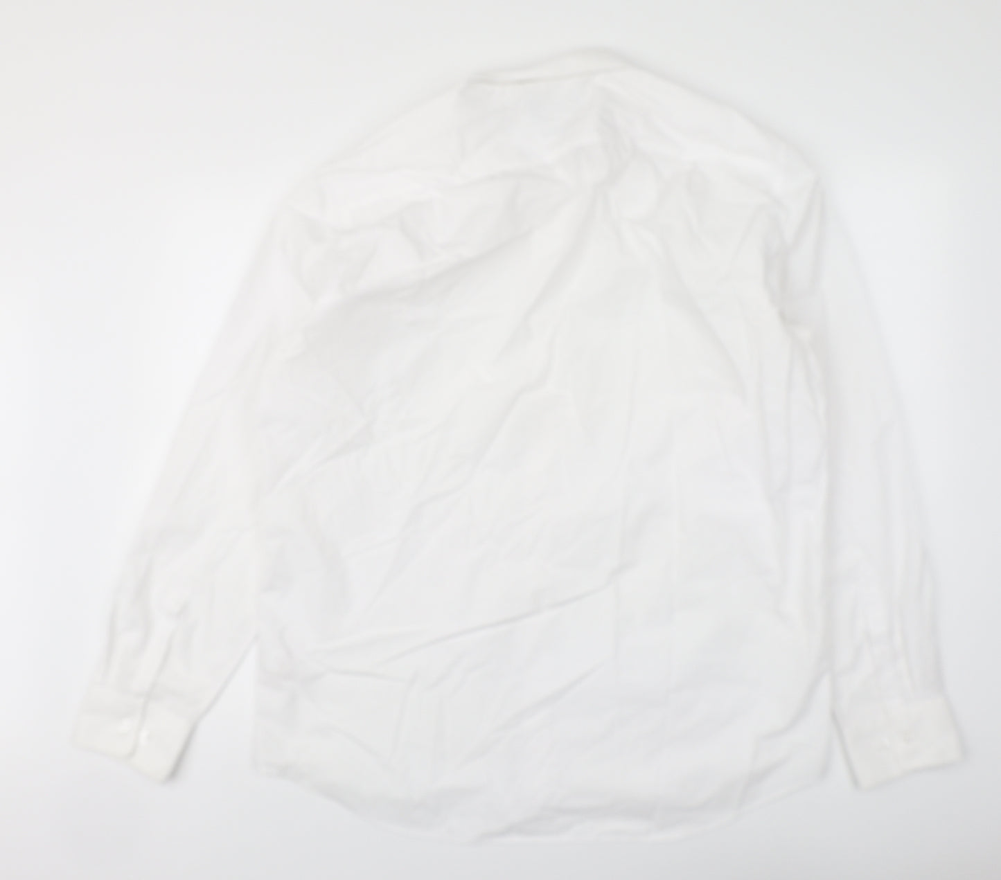 F&F Mens White Polyester Button-Up Size 16 Collared Button