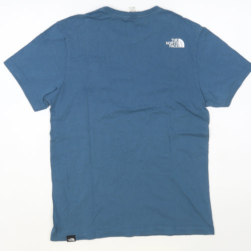 The North Face Mens Blue Cotton T-Shirt Size S Crew Neck