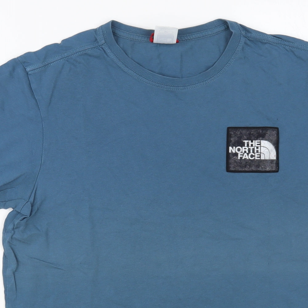 The North Face Mens Blue Cotton T-Shirt Size S Crew Neck