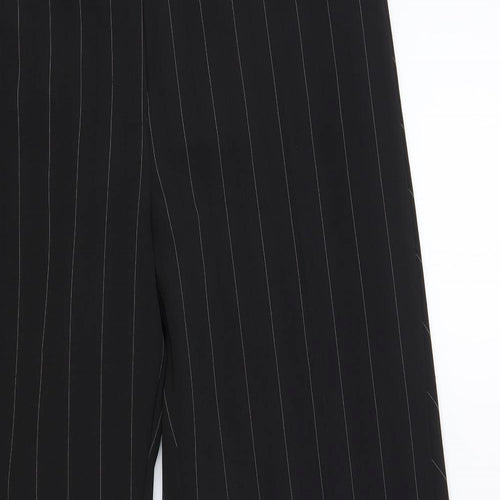 Atmosphere Womens Black Striped Polyester Dress Pants Trousers Size 14 L27 in Regular Hook & Loop