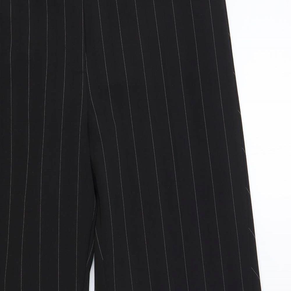Atmosphere Womens Black Striped Polyester Dress Pants Trousers Size 14 L27 in Regular Hook & Loop