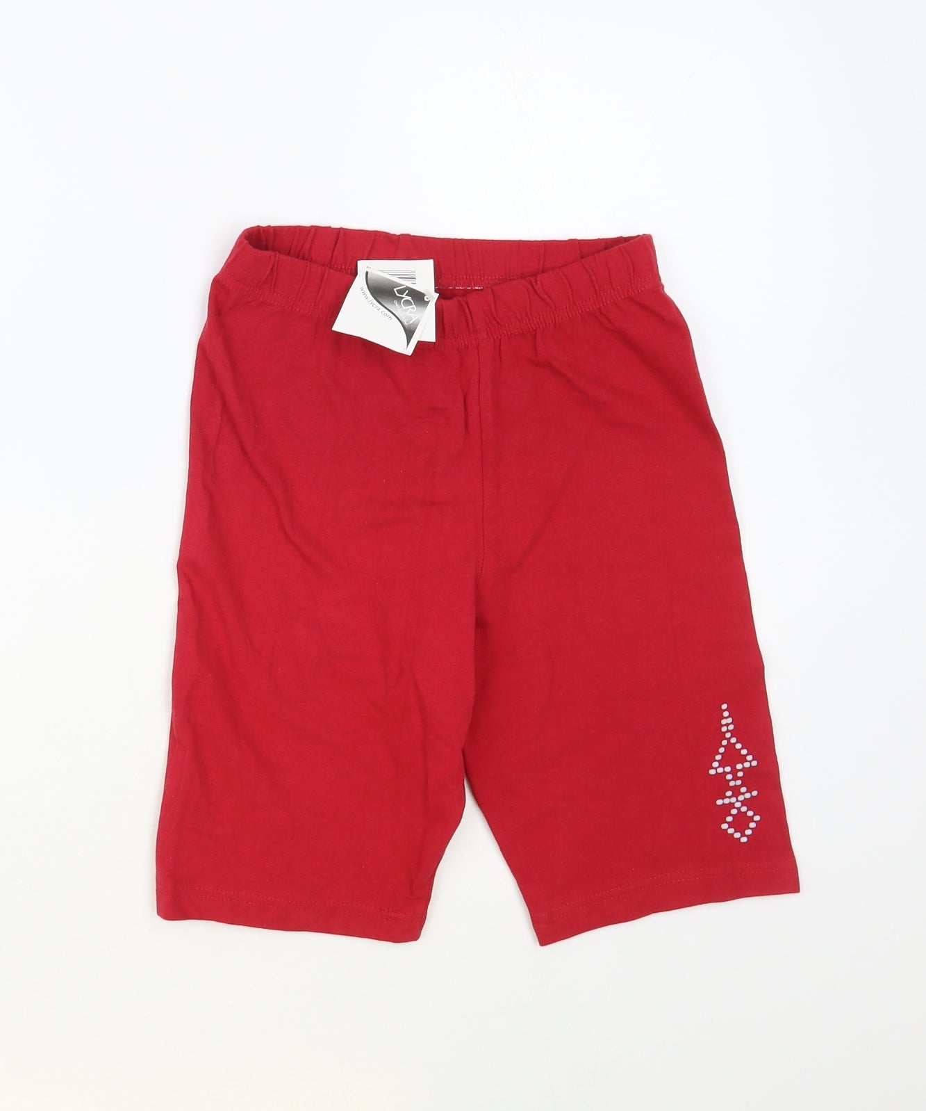 Lycra.com Womens Red Cotton Compression Shorts Size S L8 in Regular Pull On - Cycling Shorts