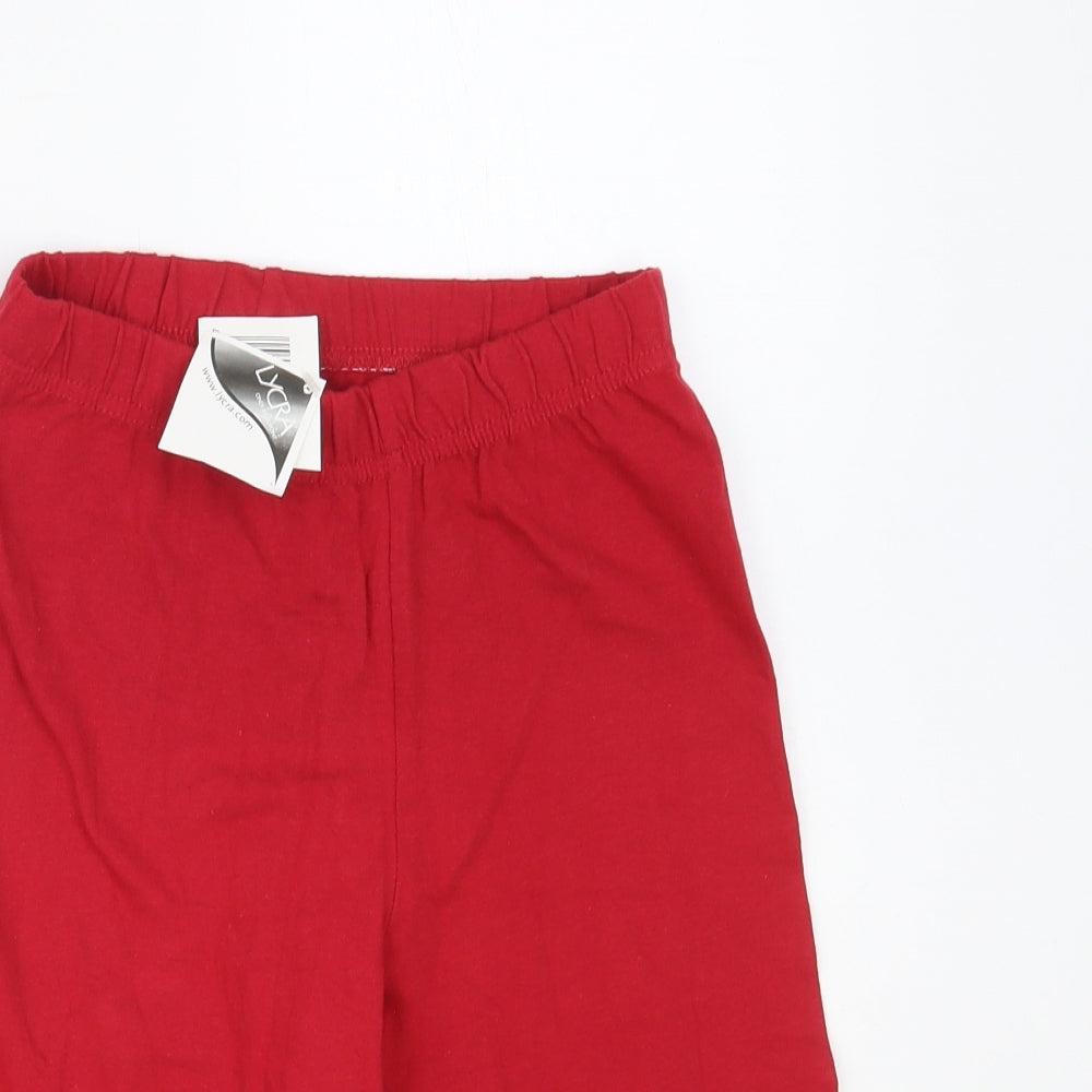 Lycra.com Womens Red Cotton Compression Shorts Size S L8 in Regular Pull On - Cycling Shorts
