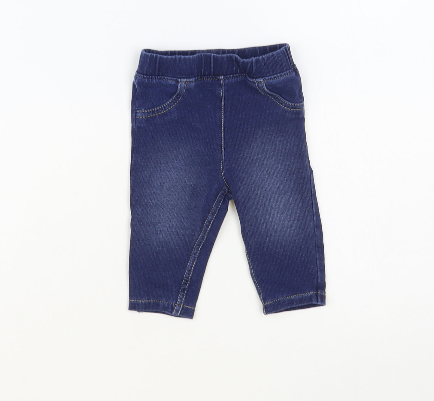 George Baby Blue Cotton Jogger Jeans Size 0-3 Months Pullover