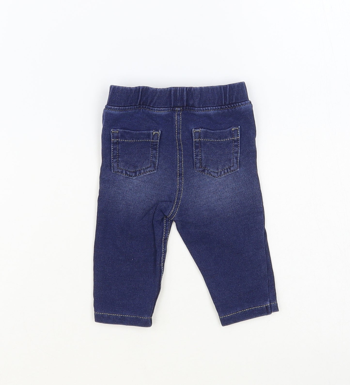 George Baby Blue Cotton Jogger Jeans Size 0-3 Months Pullover