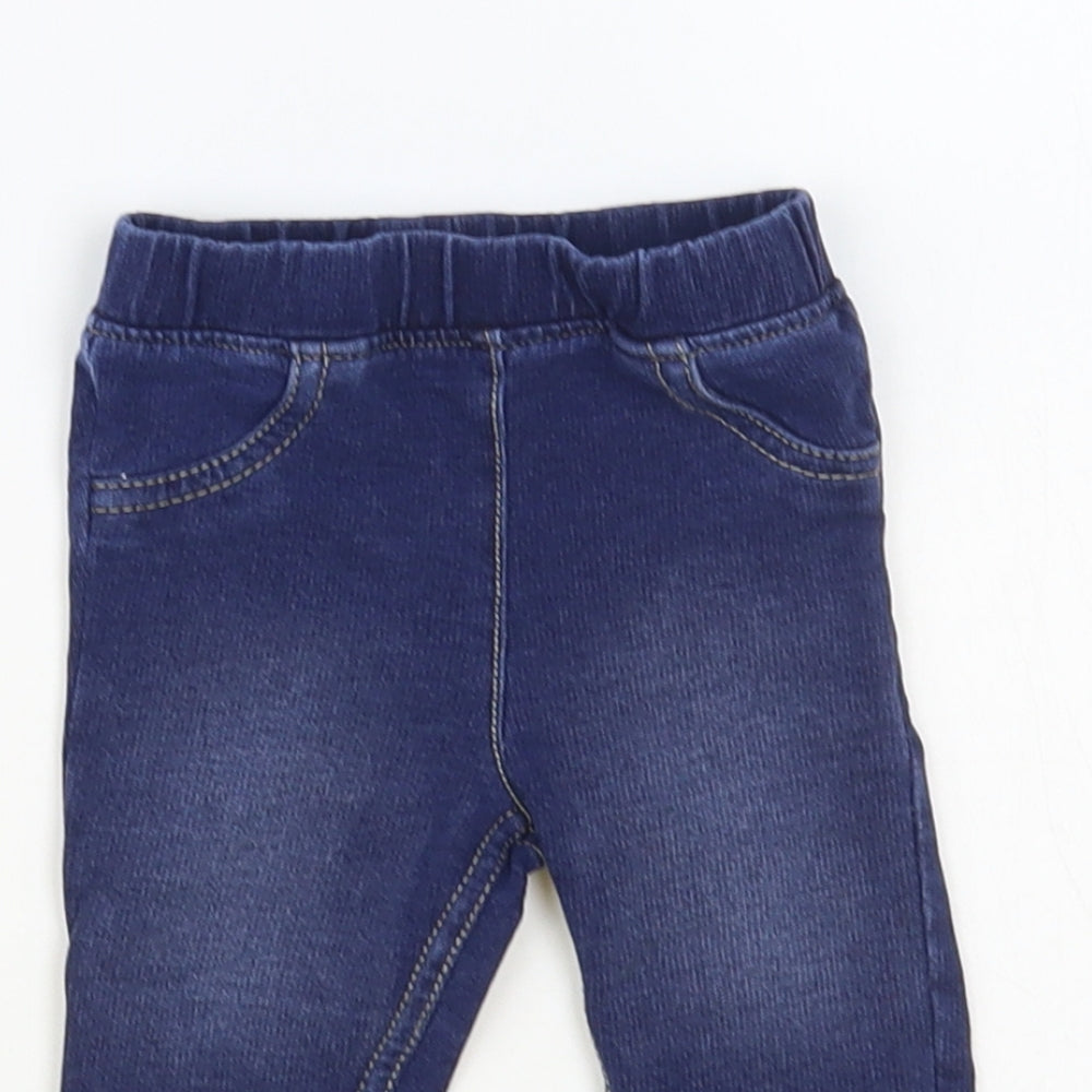 George Baby Blue Cotton Jogger Jeans Size 0-3 Months Pullover