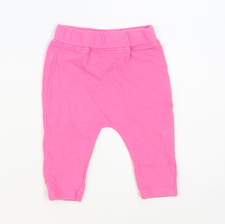 Dunnes Stores Baby Pink Cotton Jogger Trousers Size 3-6 Months Pullover