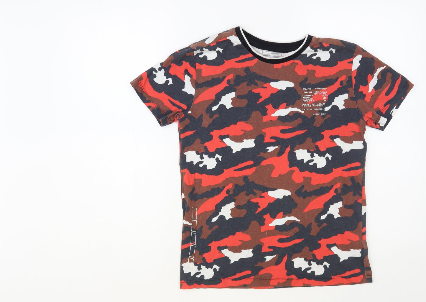 NEXT Boys Multicoloured Camouflage Cotton Pullover T-Shirt Size 11 Years Crew Neck Pullover