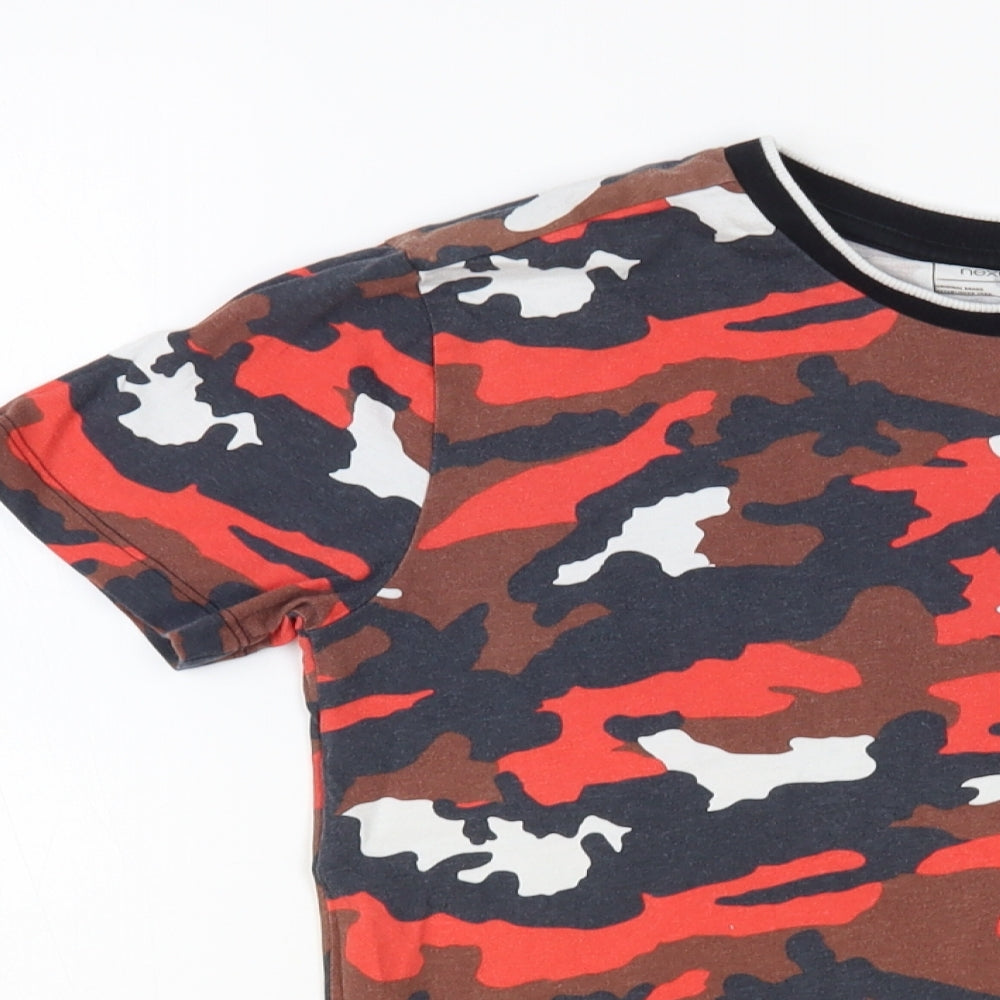 NEXT Boys Multicoloured Camouflage Cotton Pullover T-Shirt Size 11 Years Crew Neck Pullover