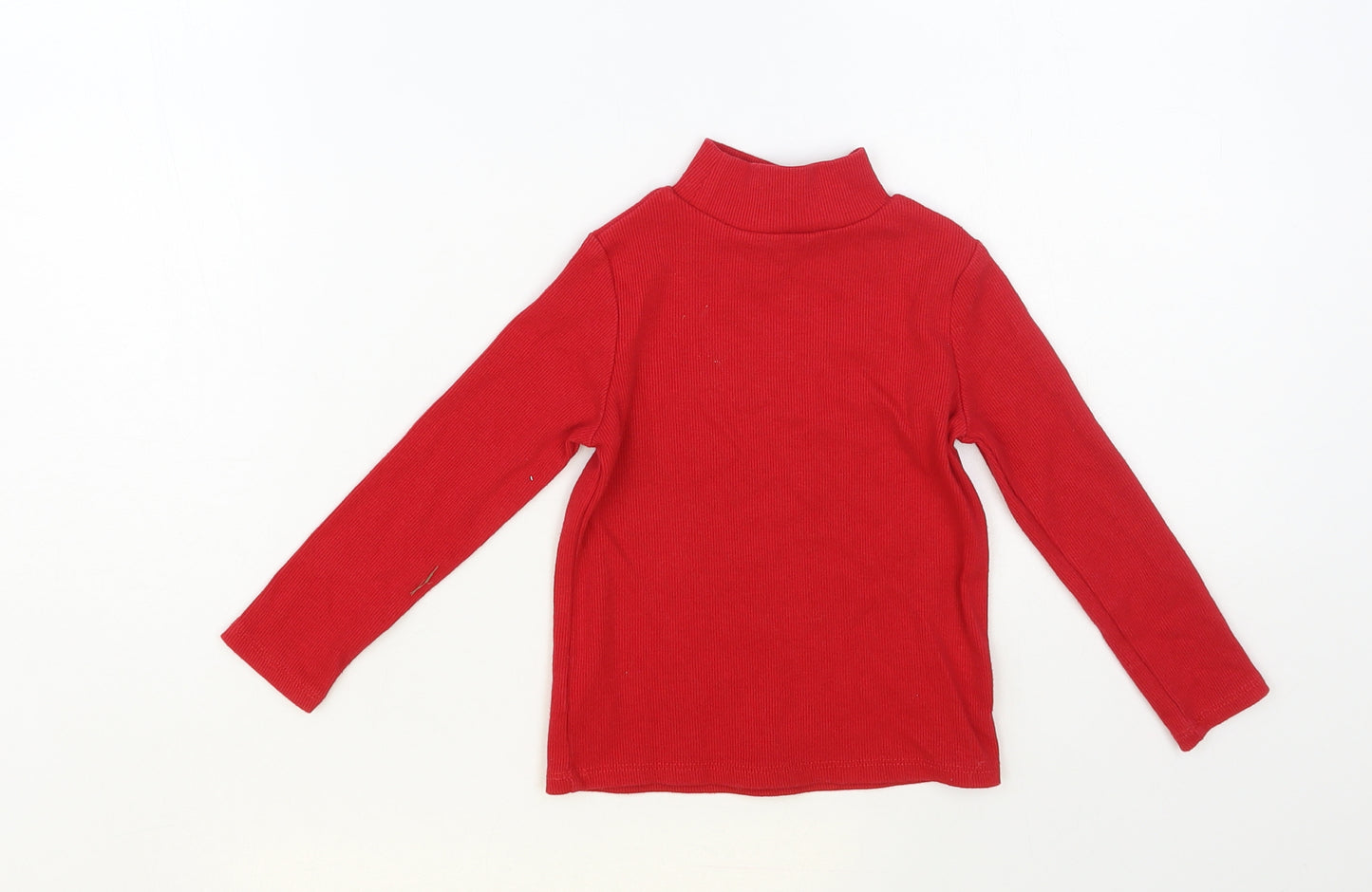 E-vie Angel Girls Red Cotton Basic T-Shirt Size 3-4 Years Mock Neck Pullover